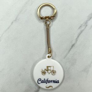 Vintage California Buggy Plastic Keychain Keyring Made in USA